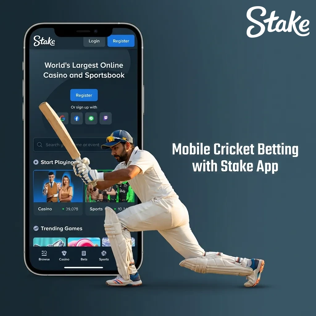 Cricket market selection on a mobile screen